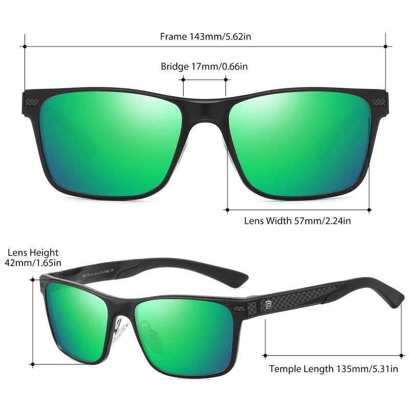 DUCO Polarized Sunglasses for Men Lightweight Carbon Fiber UV400 Protection Square Sun Glasses 8207 - Image 3