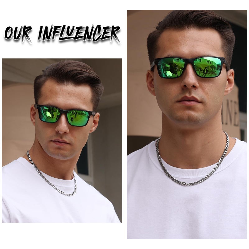 DUCO Polarized Sunglasses for Men Lightweight Carbon Fiber UV400 Protection Square Sun Glasses 8207 - Image 2