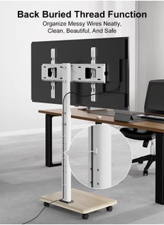Fh Rolling TV Floor Stand for 26 to 70 inch TVs with 1-Shelf Storage Base,Portable Mobile Cart with Wheels, with Swivel Mount,Corner Universal Stands for Bedroom, Outdoor  - Image 5