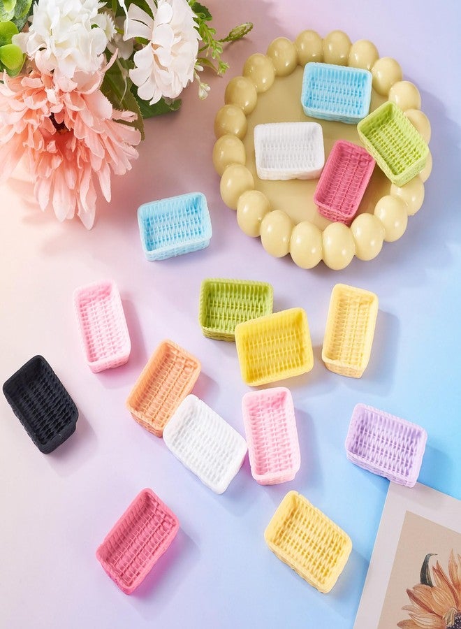 Spritewelry 20 Pcs Miniature Basket Tray Dollhouse Furnitures, Mini Plastic Tray Woven Bread Basket Set Tiny Things Stuff Accessories for Dollhouse Kitchen Micro Garden Landscape Decoration - Image 3