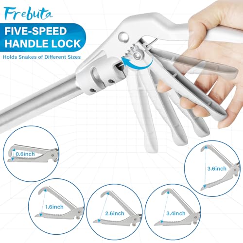 Frebuta Snake Grabber Tool for Rattlesnake, 69" Snake Tongs Grabber Heavy Duty Professional Folding Snake Feeding Tongs Wide Jaw Snake Handling Tool Long Hndle Stainless Steel Tube Sponge Handle - Image 3