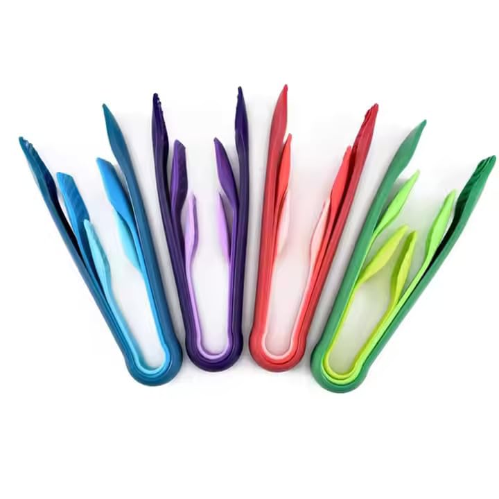 PRONTOPAL 3 Pcs Set of Different Sizes Reusable Plastic Kitchen Tongs, Non-Slip Bread Clip for Cooking, Salad, Bread, Cake, Barbecues, Good for Home Kitchens, Camping Parties, Everyday Use (Purple) - Image 4