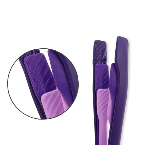 PRONTOPAL 3 Pcs Set of Different Sizes Reusable Plastic Kitchen Tongs, Non-Slip Bread Clip for Cooking, Salad, Bread, Cake, Barbecues, Good for Home Kitchens, Camping Parties, Everyday Use (Purple) - Image 5