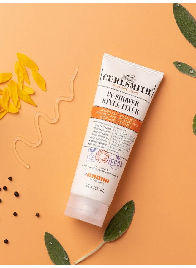CURLSMITH جل تصفيف الشعر Inshower Style Fixer Vegan Extreme Hold Styling Gel للشعر الجاف والمتموج والمجعد أو الملتف (8 أونصة) - Image 4