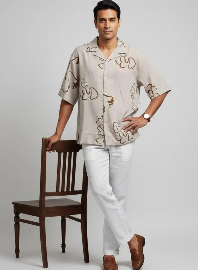ترولوم Men Classic Floral Print Casual Shirt