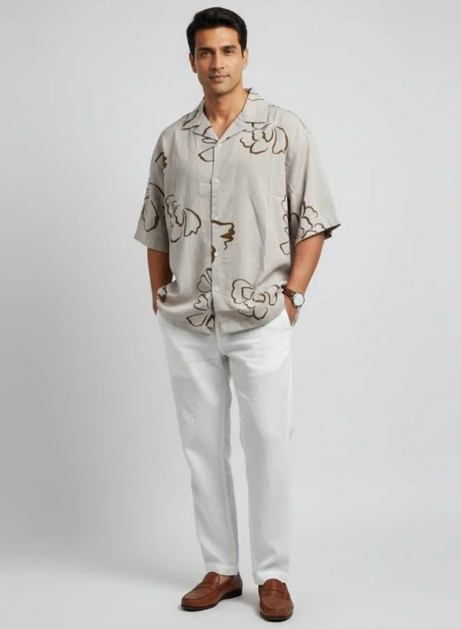 ترولوم Men Classic Floral Print Casual Shirt