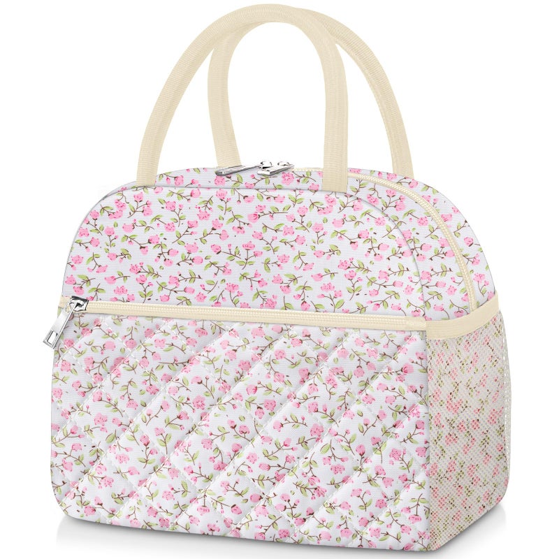 KUBYA Lunch Bag Lunch Box for Women Adult Men Insulated Quilted Reusable Large Lunch Tote Bag Leakproof Simple Cooler Bag for Work Office Picnic Beach or Travel - Image 2