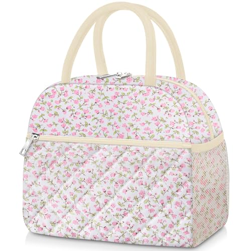 KUBYA Lunch Bag Lunch Box for Women Adult Men Insulated Quilted Reusable Large Lunch Tote Bag Leakproof Simple Cooler Bag for Work Office Picnic Beach or Travel - Image 1
