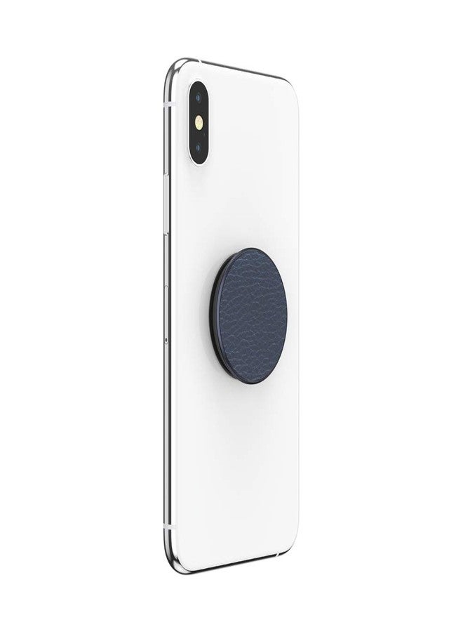 PopSockets: Collapsible Grip and Stand for Phones and Tablets - Pebbled Vegan Leather Prussian Navy - Image 4