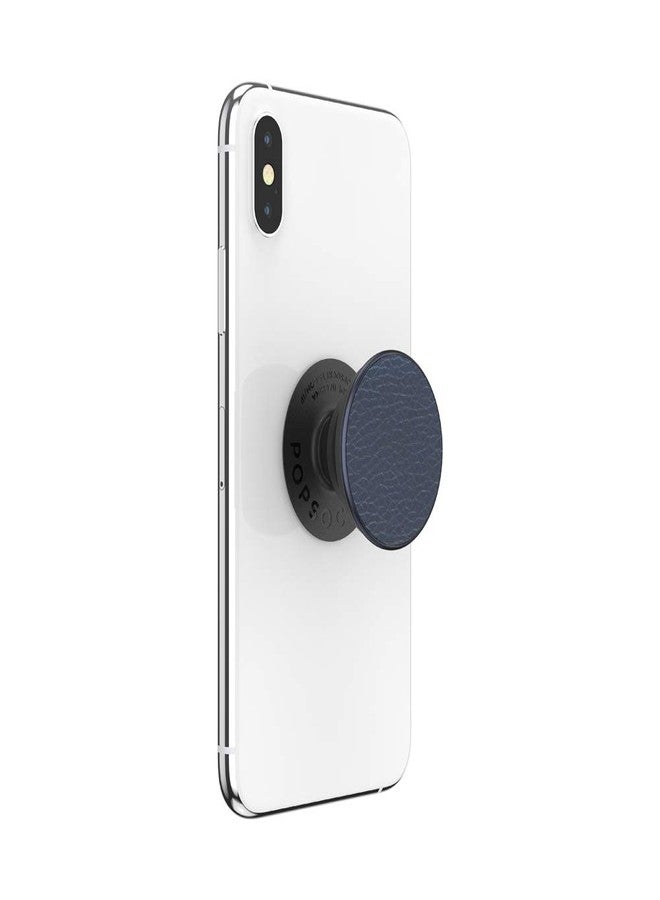 PopSockets: Collapsible Grip and Stand for Phones and Tablets - Pebbled Vegan Leather Prussian Navy - Image 5