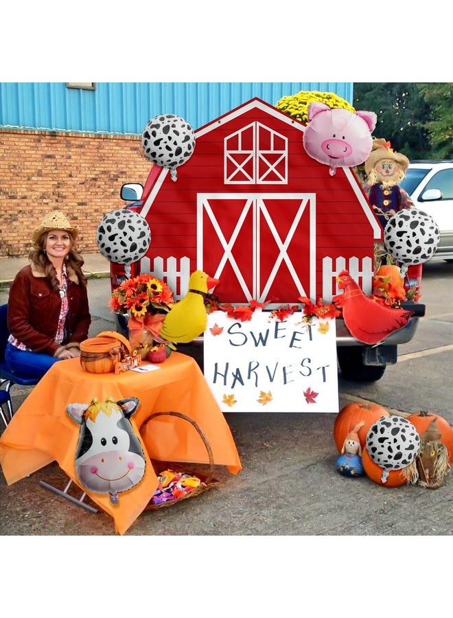 Haooryx Haooryx 14Pcs Farm Theme Trunk Or Treat Decoration Banner Balloon for Cars, Red Farmhouse Car Trunk Banner Car Archway Garage Banner Animal Balloon Exterior Halloween indoor Outdoor Home Party Supply - Image 5