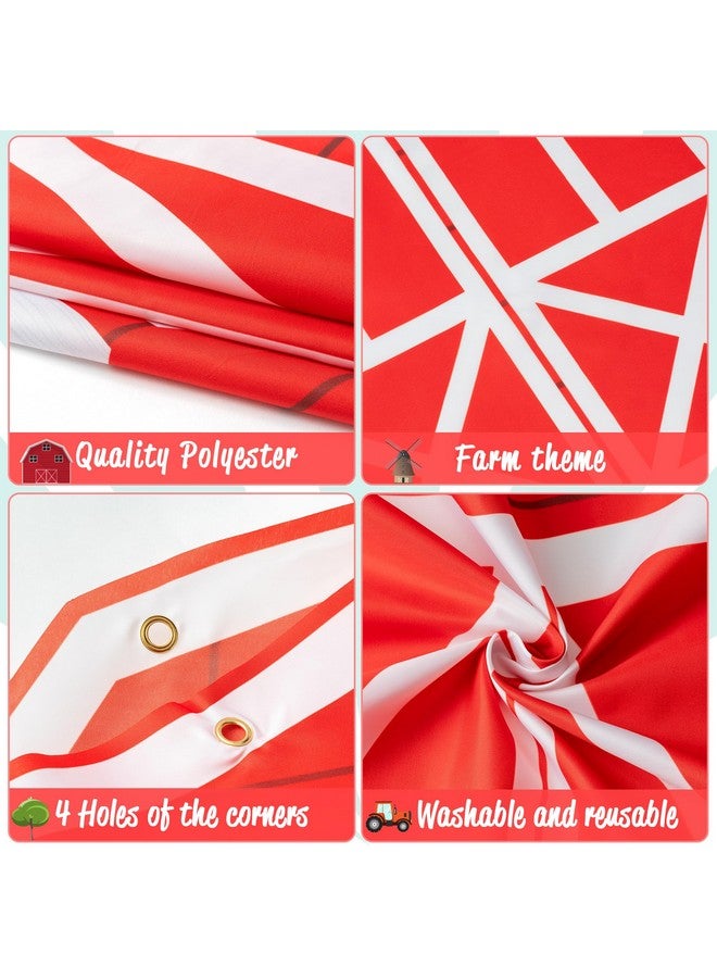 Haooryx Haooryx 14Pcs Farm Theme Trunk Or Treat Decoration Banner Balloon for Cars, Red Farmhouse Car Trunk Banner Car Archway Garage Banner Animal Balloon Exterior Halloween indoor Outdoor Home Party Supply - Image 3