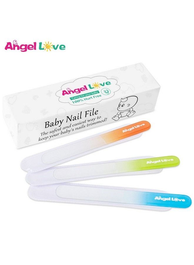 Angel Love - Baby Nail File 3 Pack Emery Board Glass Crystal Set For Newborns Toddlers Infant Babies & Young Children New Moms & Baby Showerzjc2 - Image 1