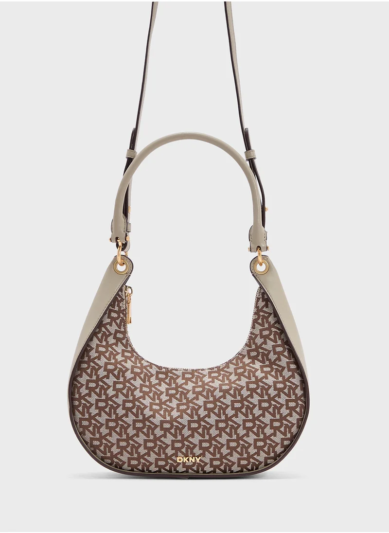 دكني Abby Logo Top Handle Zip Through Crossbody
