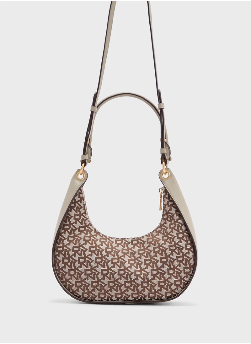 دكني Abby Logo Top Handle Zip Through Crossbody