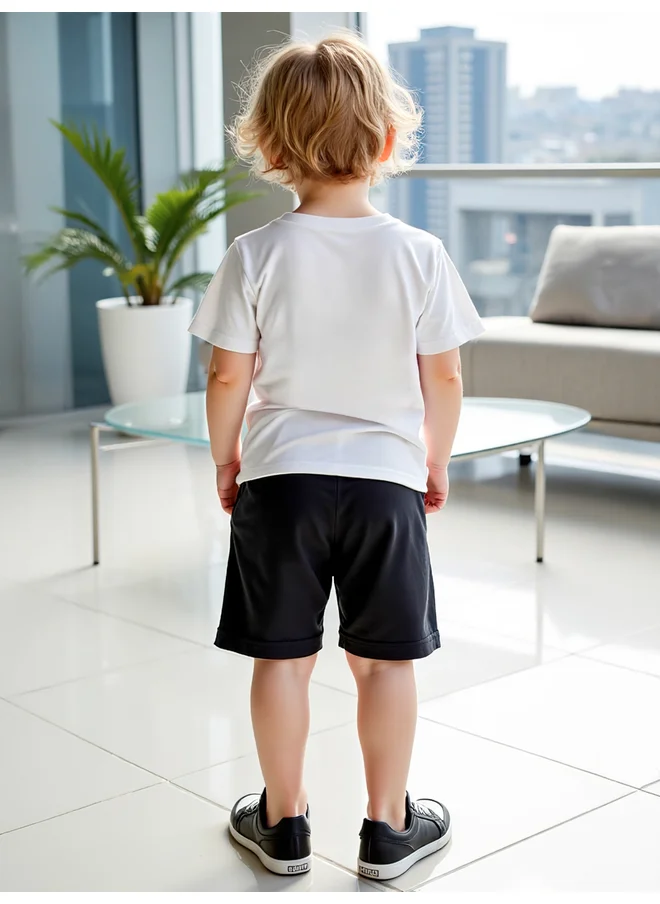 تايك تو Take Two Kids 2pcs Graphic Print Short Sleeve T-Shirt and Shorts