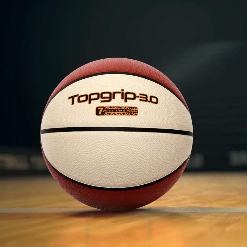 Nivia 1124 Rubber Basketball (size 7) White Brown Durable Natural Rubber 8 Panel Design Indoor and Outdoor Play - Image 2