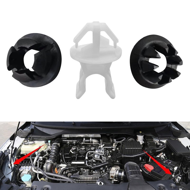 vvag 3PCS Hood Prop Rod Holder Clips,Car Hood Support Clip,Car Engine Hood Rod Grommet Clips Compatible with Honda Accord Odyssey Acura TSX,Replace #91503-SS0-003 - Image 1