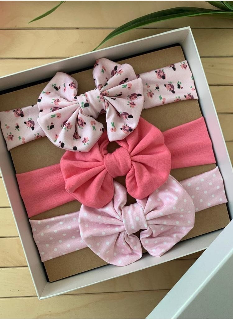 The Girl Cap The Girl Cap Elastic Baby Headband Stretchable Cotton Assorted Hairbands Hair Accessories for Baby - Multicolor - 3PCS  - Image 2