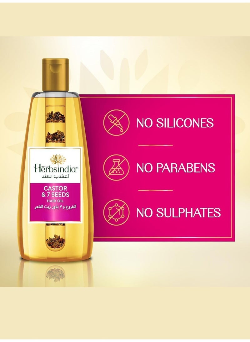 هيربس إنديا زيت شعر بتغذية الخروع وال 7 بذور مع أنبوب مغذي 180 مل - Image 4