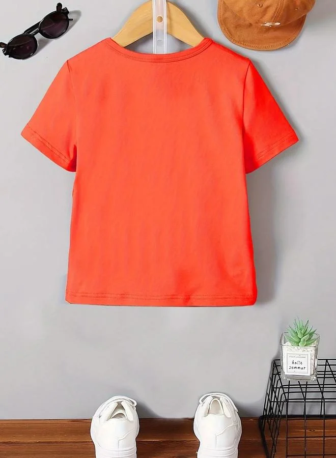 Take Two Take Two Boys Orange Dinosaur Graphic Print T-Shirt
