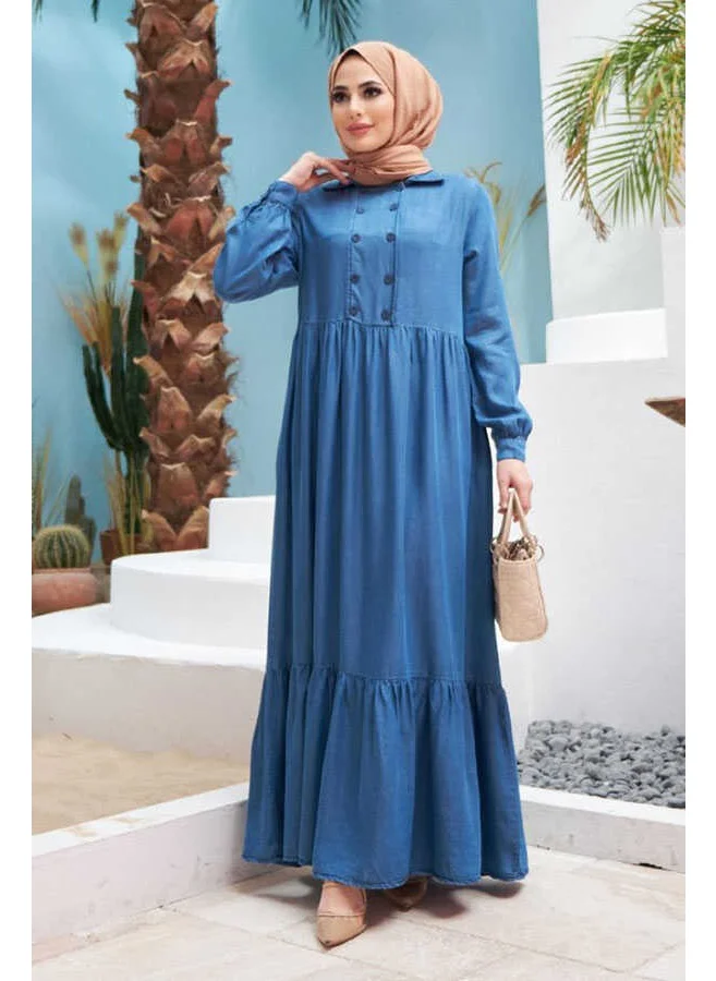 نيوايز 6593-TENSEL Dress Dark Blue