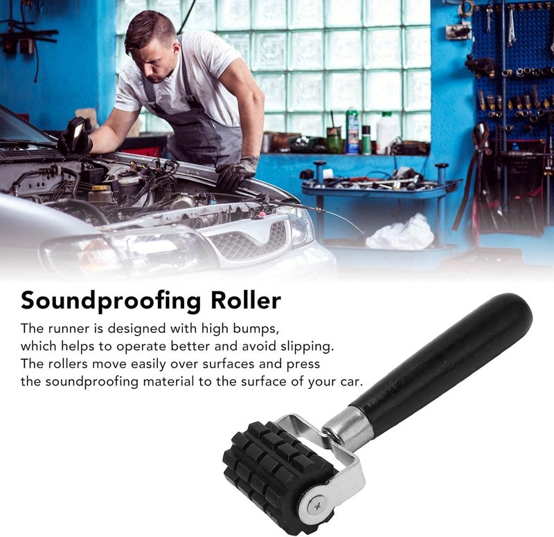 aqxreight Soundproof Roller Silicone Wheel Pine Ergonomic Handle 6 9in Noise Filter Application Roller for Car L 2in Slipping Rollers and Easily Surfaces Which Designed Runner is to Bumps (L) - Image 4