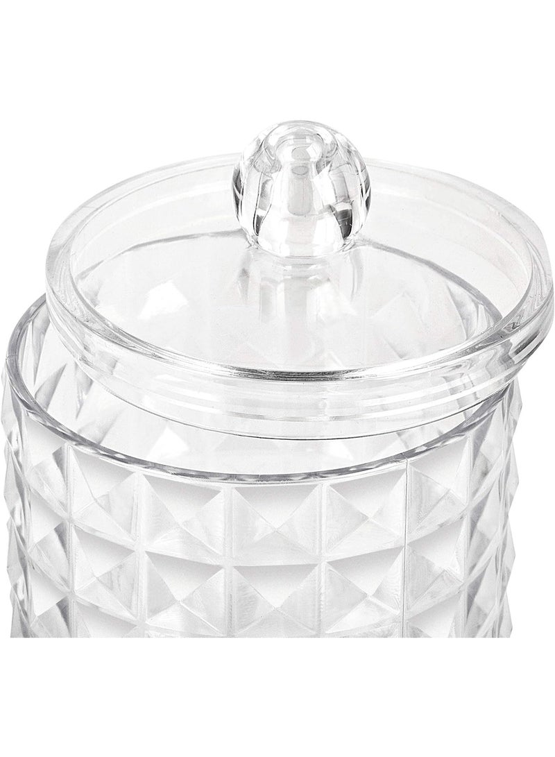 Set of 3 Bathroom Canisters With Lids for Make Up Storage - Bathroom  With Cotton Buds, Pads, and Wool Holders - Acrylic Boxes With Lids - Image 5