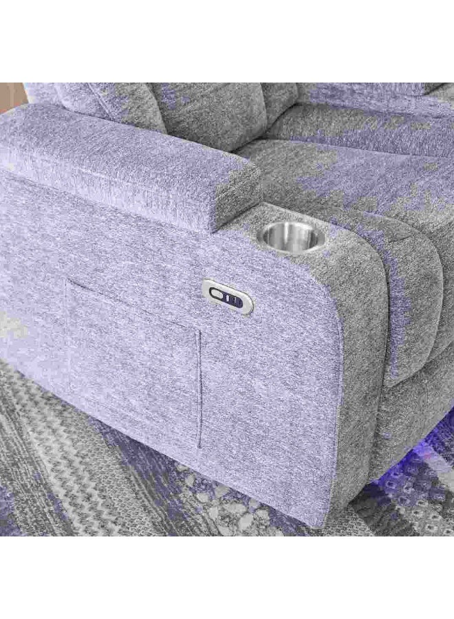 Home Box Jamaica NXT 2-Cup Holder Power Fabric Armchair Recliner Sofa with Arm Storage and LED Lights  - Image 5