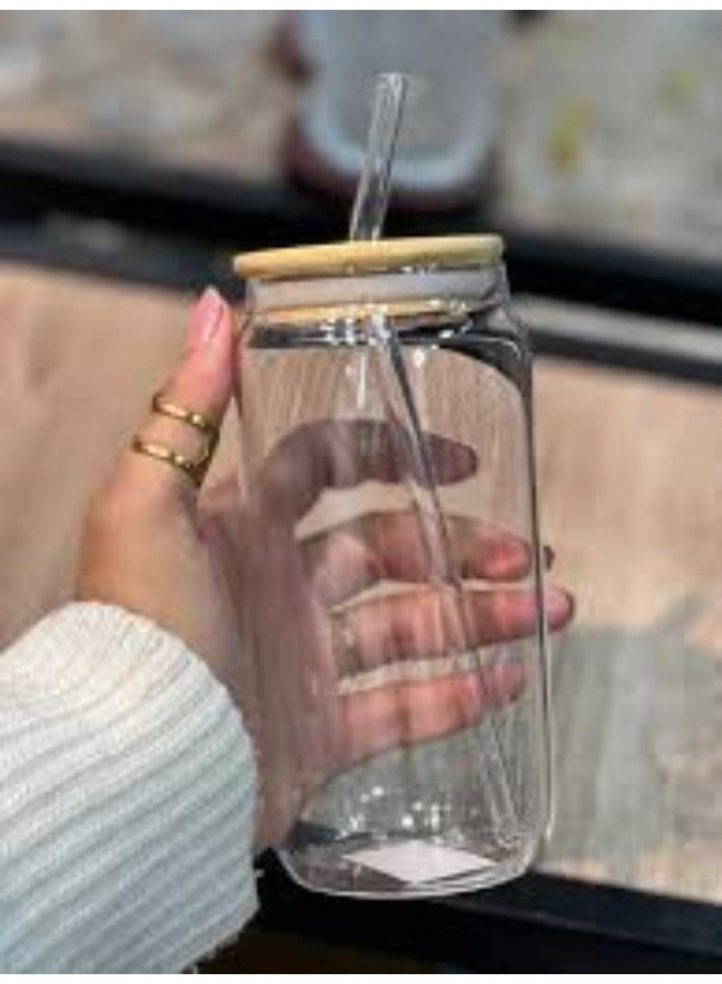 Glass Mug cup Chalimoh glass cans cup-Clear 500ml - Image 1