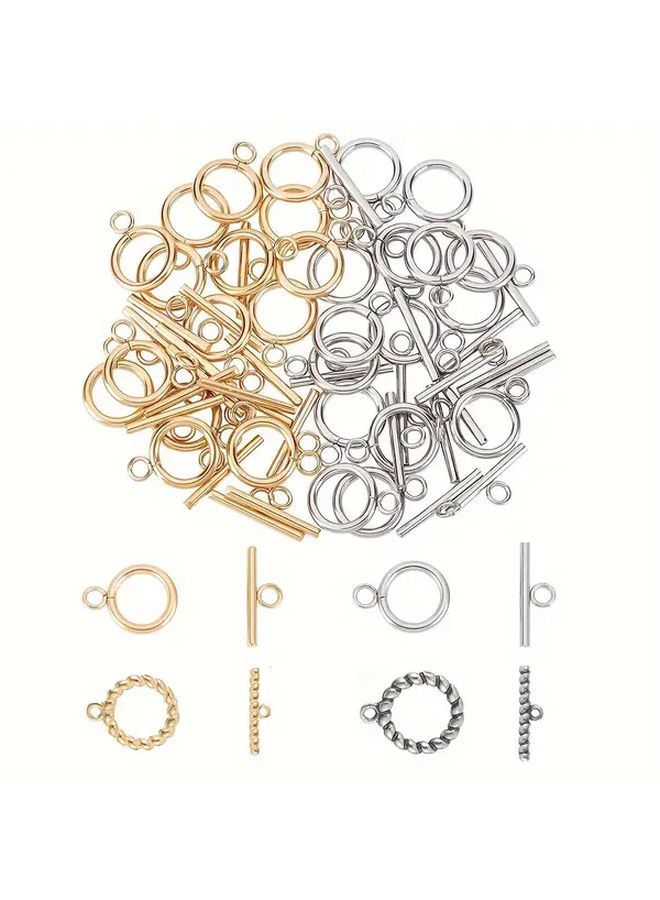 Jewelry Findings 4 Set DIY Bracelet Necklace Keychain Anklets Toggle Head OT Buckles Connecting Buckles Party Gifts Silver - Image 1
