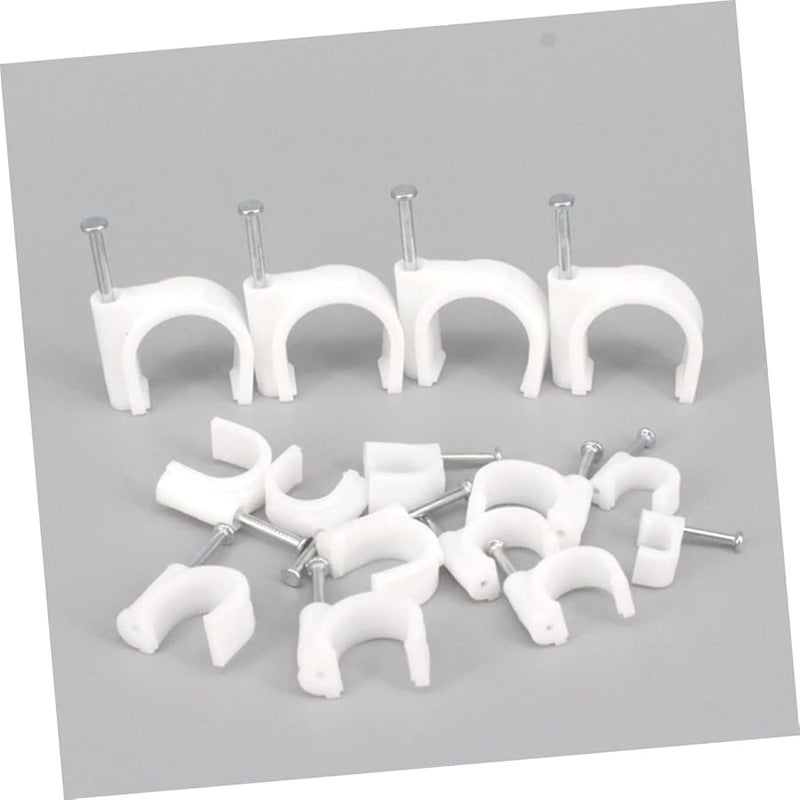 Size 5 Round Wire Clips 100pcs Durable Cable Management for Ethernet Speaker Wires Weather Impact Resistant Easy Install - Image 5