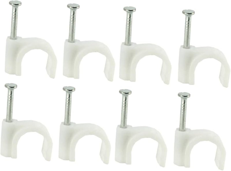 Size 5 Round Wire Clips 100pcs Durable Cable Management for Ethernet Speaker Wires Weather Impact Resistant Easy Install - Image 2