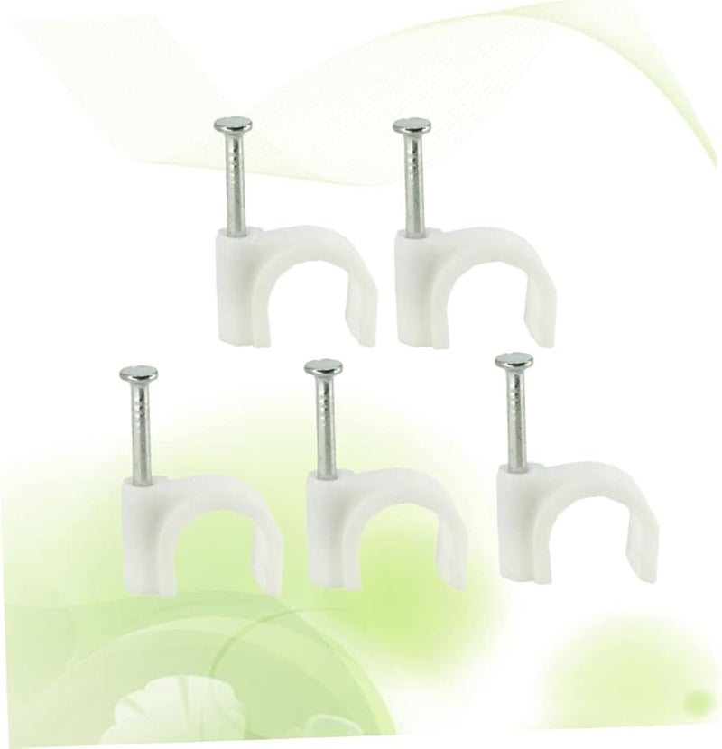 Size 5 Round Wire Clips 100pcs Durable Cable Management for Ethernet Speaker Wires Weather Impact Resistant Easy Install - Image 3