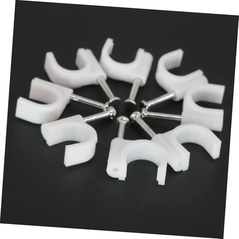Size 5 Round Wire Clips 100pcs Durable Cable Management for Ethernet Speaker Wires Weather Impact Resistant Easy Install - Image 4