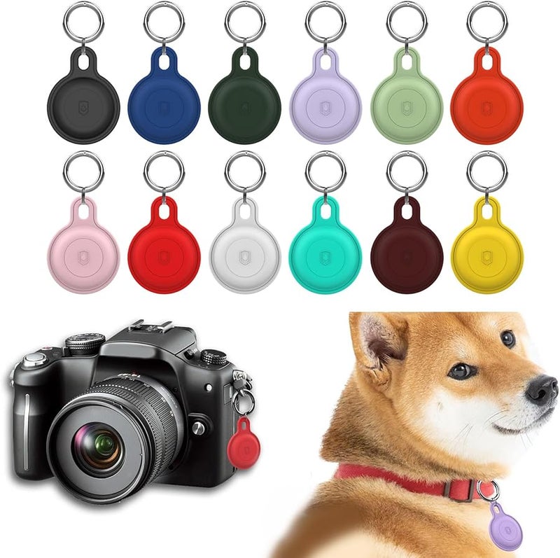 Silicone Protective Case for Apple AirTag with Keychain Anti Scratch Bumpers - Image 3