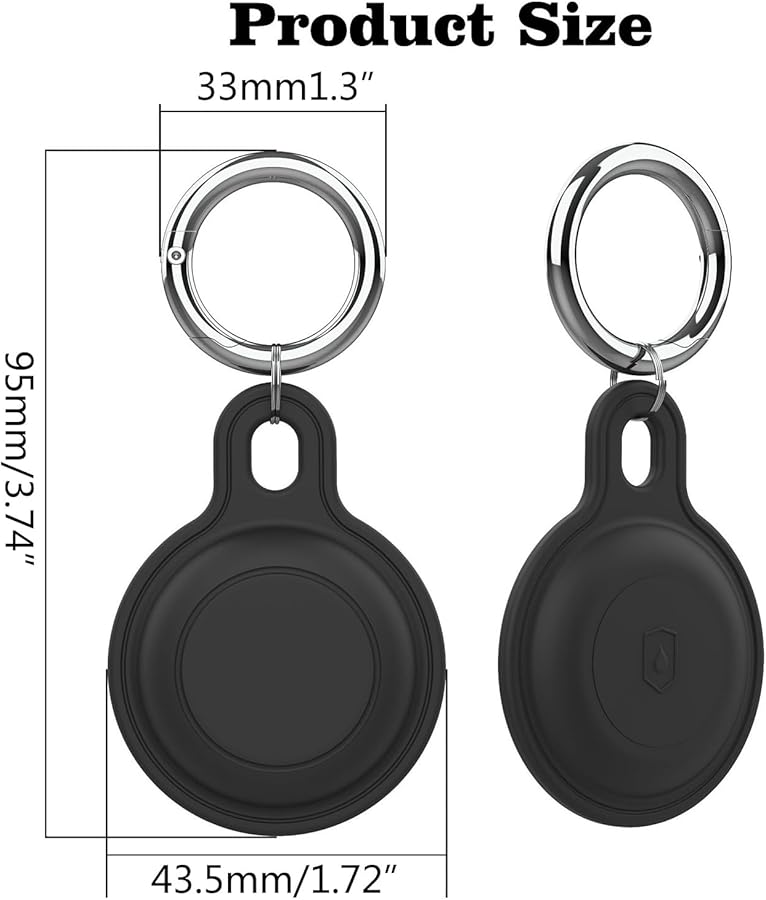 Silicone Protective Case for Apple AirTag with Keychain Anti Scratch Bumpers - Image 4