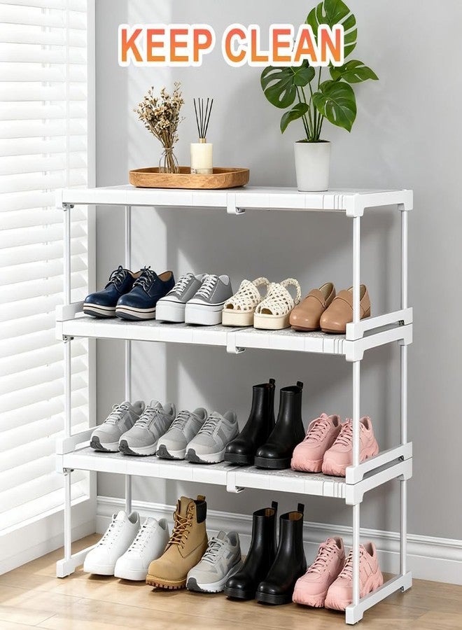 Deoxys Stackable Shelf, Wardrobe Storage Organiser, Expandable Closet Shelves, Stackable Kitchen Storage Shelves, Counter Shelves, White - Image 2