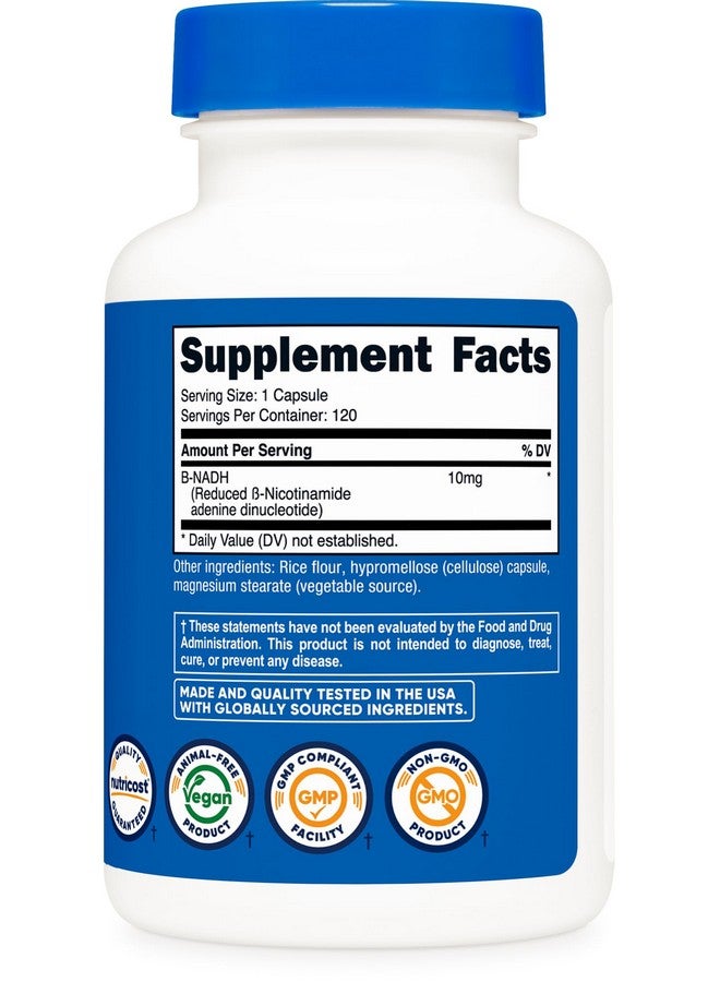 Nutricost NADH 10mg Per Serving 120 Capsules - B-Nicotinamide Adenine Dinucleotide, Vegan, Gluten-Free - Image 5