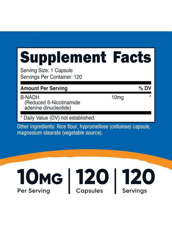 Nutricost NADH 10mg Per Serving 120 Capsules - B-Nicotinamide Adenine Dinucleotide, Vegan, Gluten-Free - Image 2