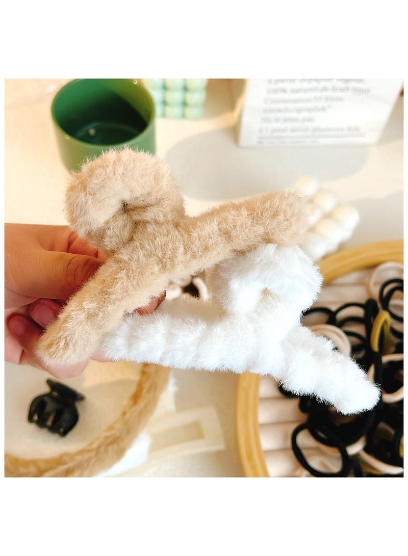 111Pcs Plush Claw Hair Clip Headband Hair Ties Set Autumn Winter Hair Accessories Set for Women