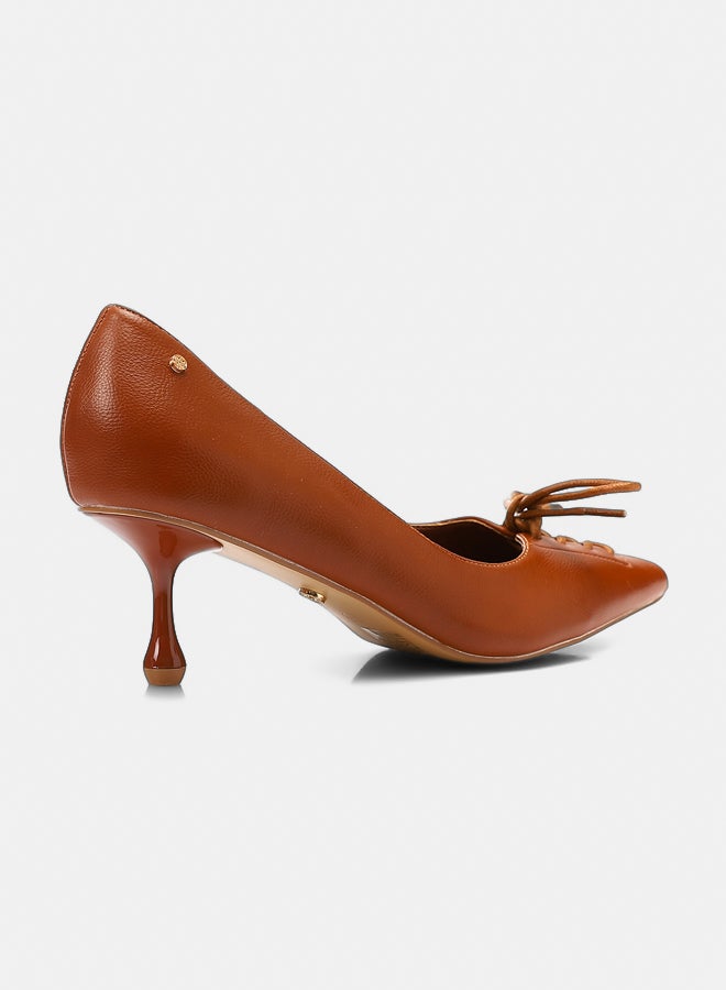 Dejavu Shoes HUA-DVTX-005 Leather Plain Stylish Pointed Toecap  Heels For Women - Image 3
