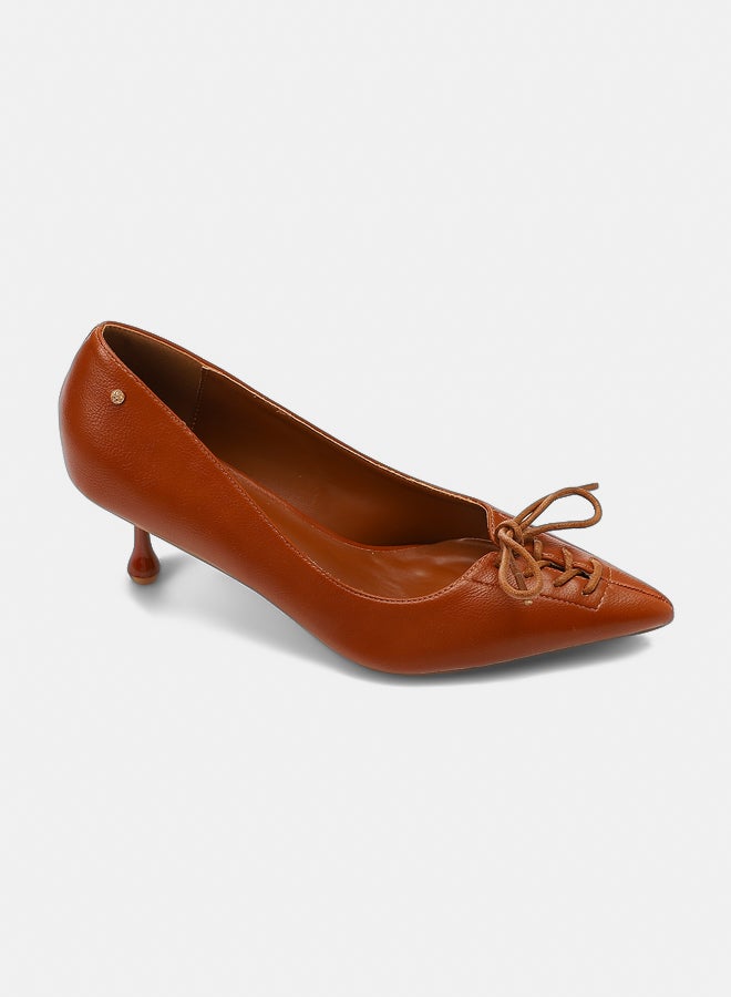 Dejavu Shoes HUA-DVTX-005 Leather Plain Stylish Pointed Toecap  Heels For Women - Image 2