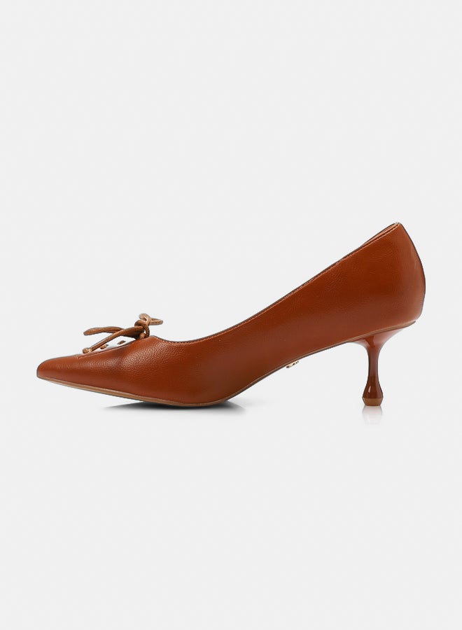Dejavu Shoes HUA-DVTX-005 Leather Plain Stylish Pointed Toecap  Heels For Women - Image 4