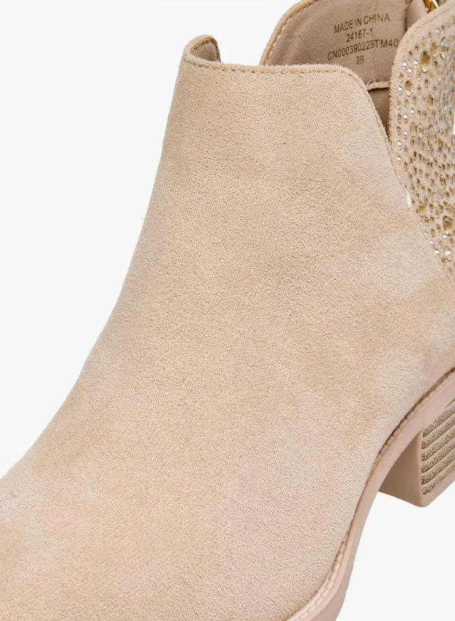 Celeste BEIGE Women Block Heel Ankle Boots for Women | Best Price UAE