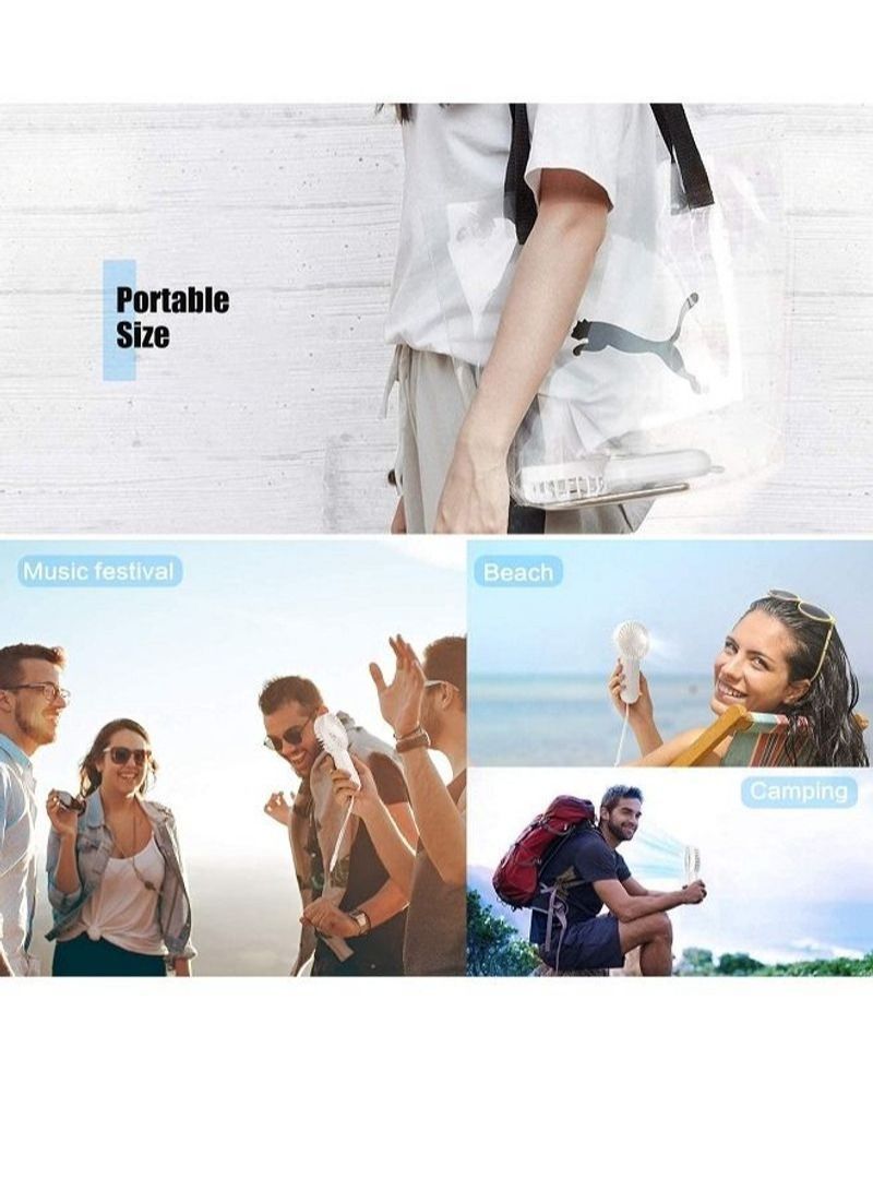 نيبمينينت تسوق  وSmall Fan with USB Rechargeable Battery Operated White أونلاين في الإمارات - Image 4