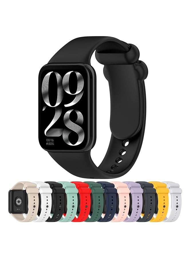 AWADUO Compatible With Xiaomi Smart Band 8 Pro Bands Replacement Silicone Wrist Watch Band Strap Soft And Durable For Men And Women Black - Image 1