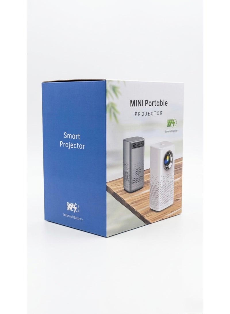 Mini Portable Smart Projector with Built-in Internal Battery, Android OS, WiFi & Bluetooth Support - Image 1