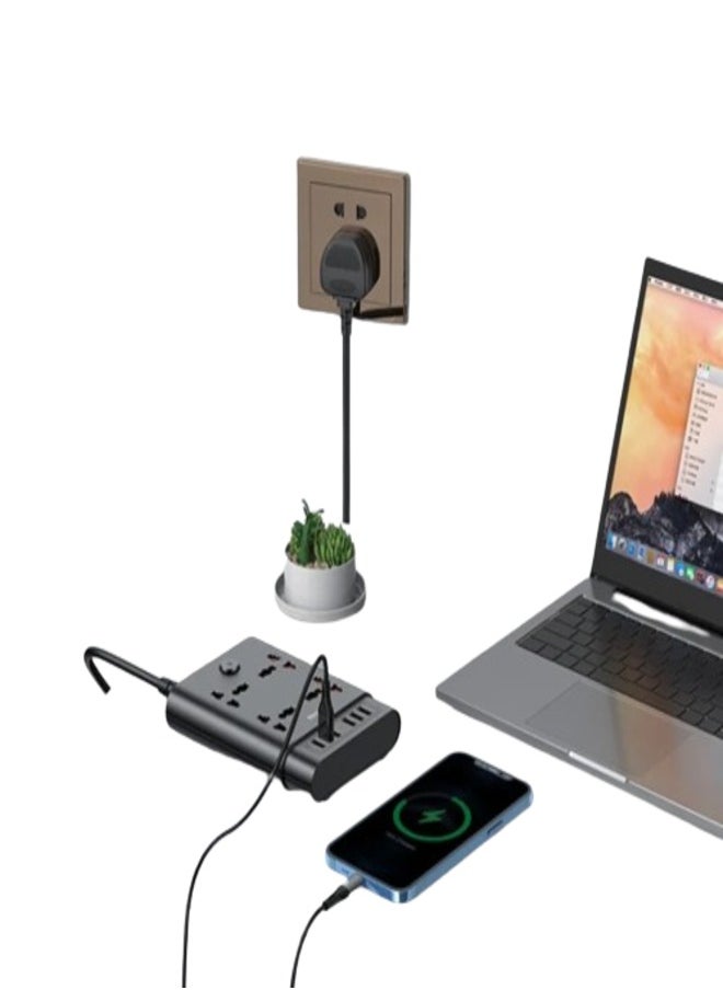 Yesido - MC08 2 Meter 4 AC Ports And 6 USB Ports Power Strip Extension Power Socket - Image 1