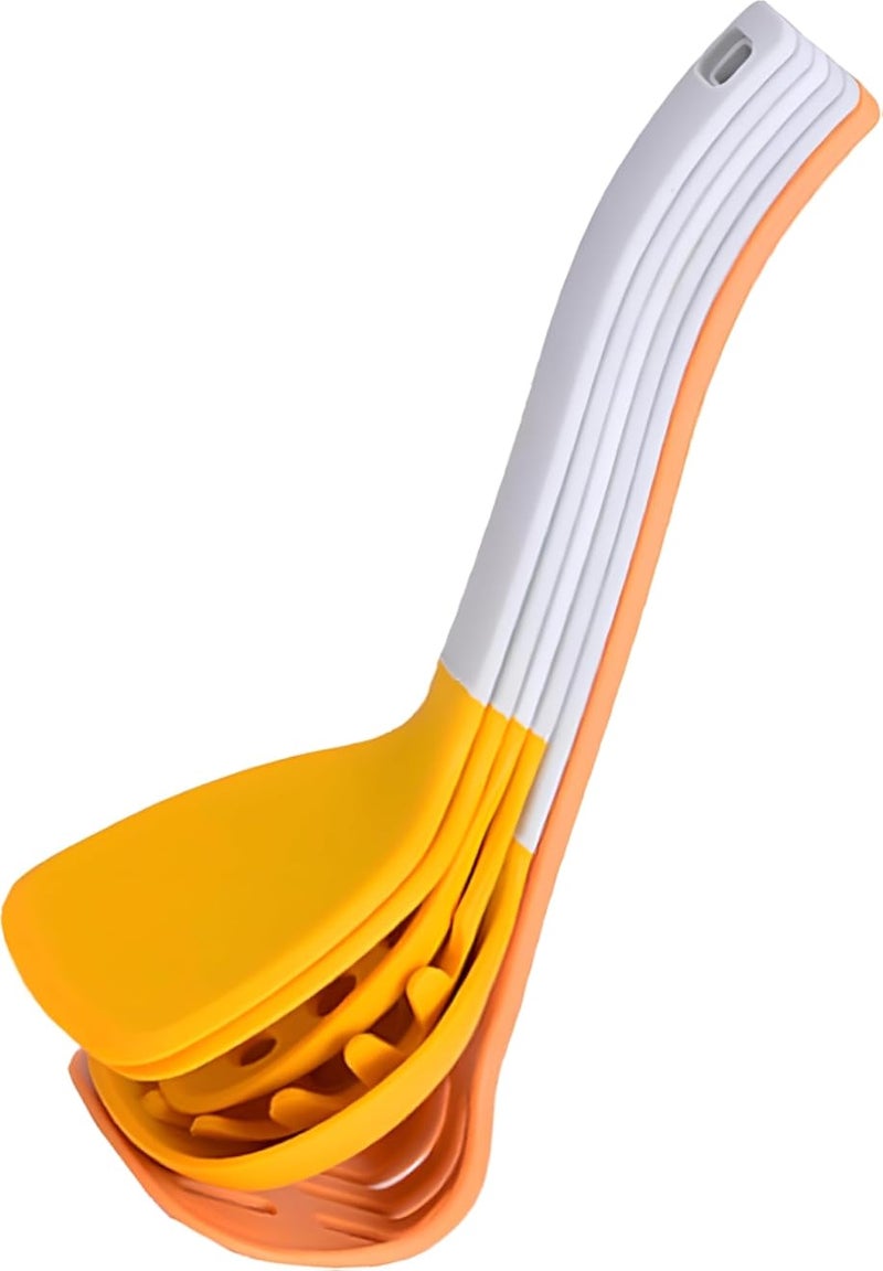 Silicone Ladle Brush - Vibrant multiâ€‘color silicone set with a heatâ€‘resistant ladle, durable brush, ergonomic soup spoon, nonâ€‘stick spatula, kitchen tools for easy mixing, serving and cleanup.